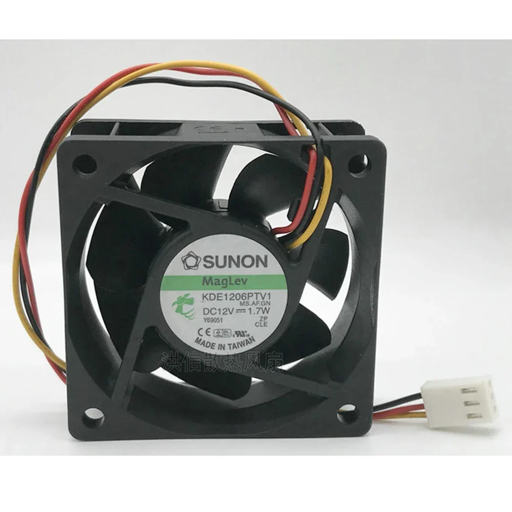 

For SUNON KDE1206PTV1 MS.AF.GN DC12V 1.7W 6025 6CM 60mm 60x60x25mm 3pin Cooling Fan