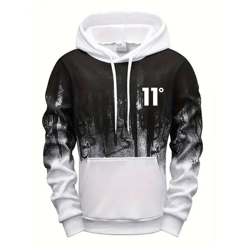 Autumn Winter Hot Sales Mens Versatile Hoodies Splash-ink Sweatshirt Daily Quality Sport Fashion Jogging Fitness Comfort Hoodies