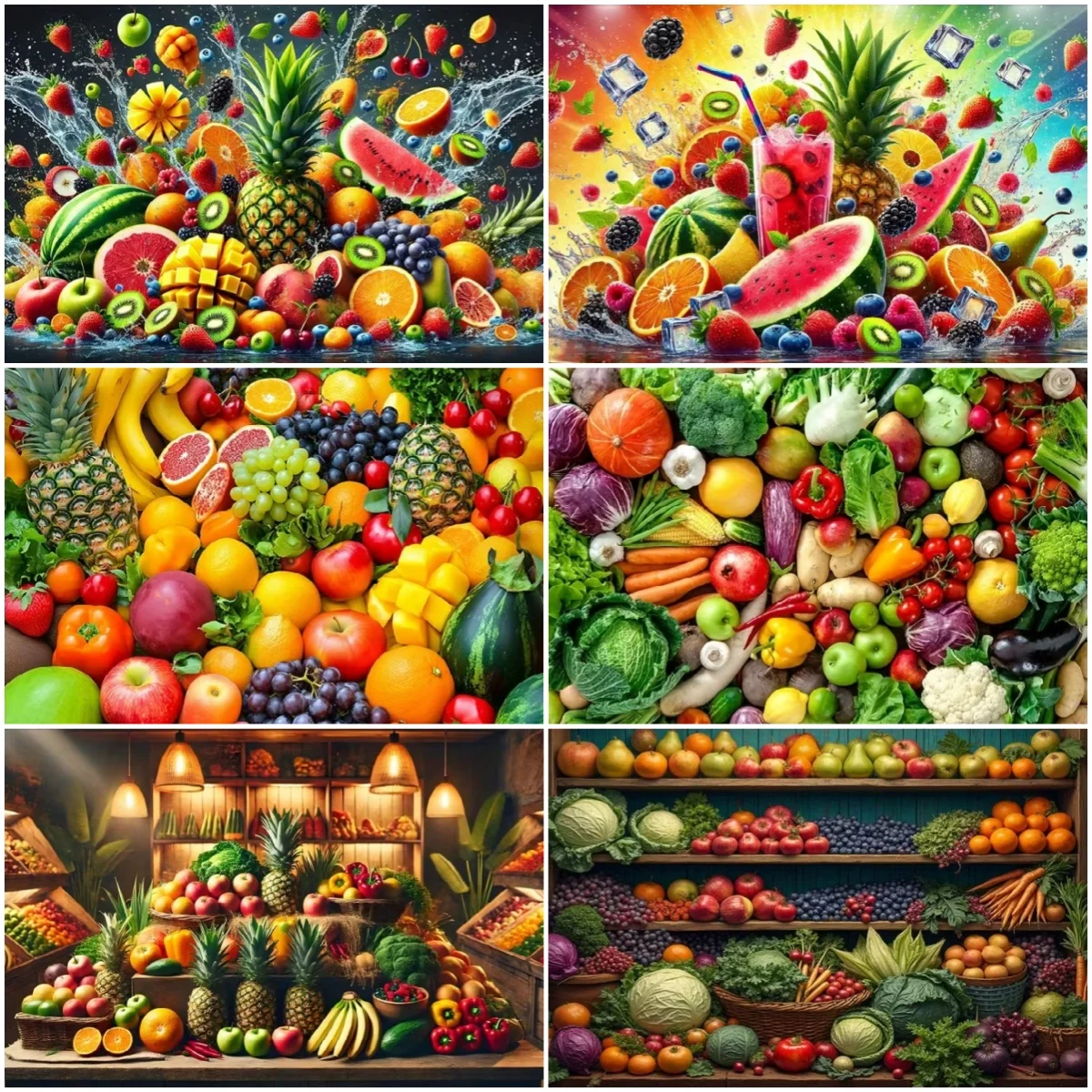 

Fruit And Vegetable Theme Photography Background Colorful Food Fruit Party Decoration Backdrop Poster Photo Studio Banner Props