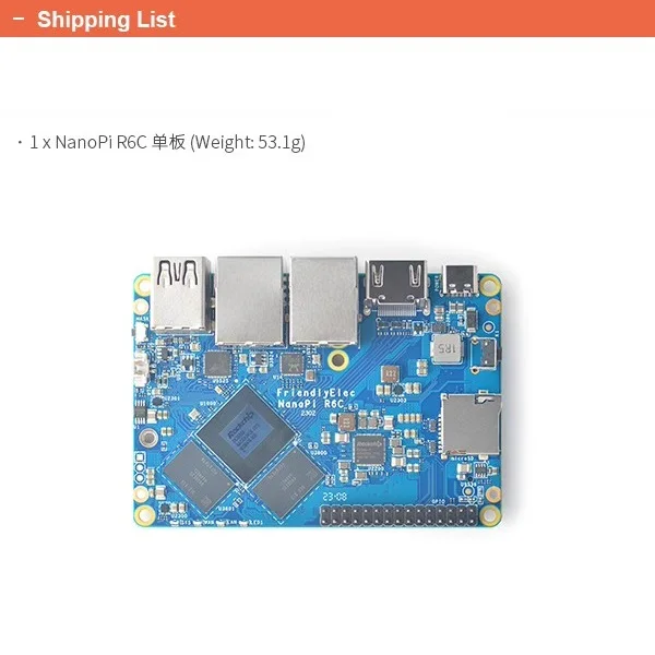 

OpenPi Nano R6C LTS 8 ГБ ОЗУ и 32 ГБ eMMC Rockchip RK3588S GPU и VPU Quad Cortex-A76 и A55 до 2,4 ГГц и 1,8 ГГц, 2,5 Гбит/с LAN, OpenWRT