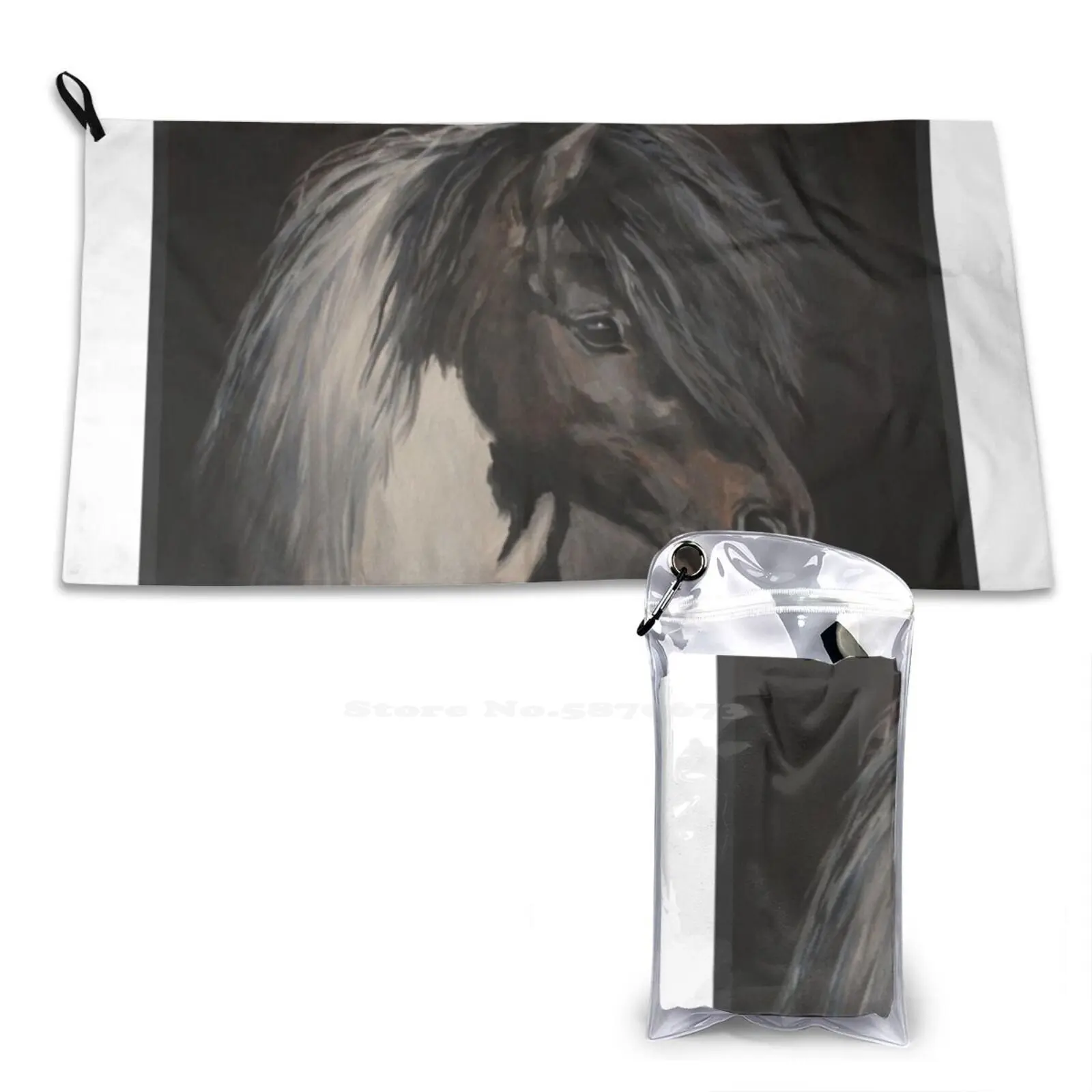 The Boss Custom Soft Bathroom Towels Home Outdoor Shetland Acrylic Sketch Newmarket Artist Stephanie Greaves Equestrian Art