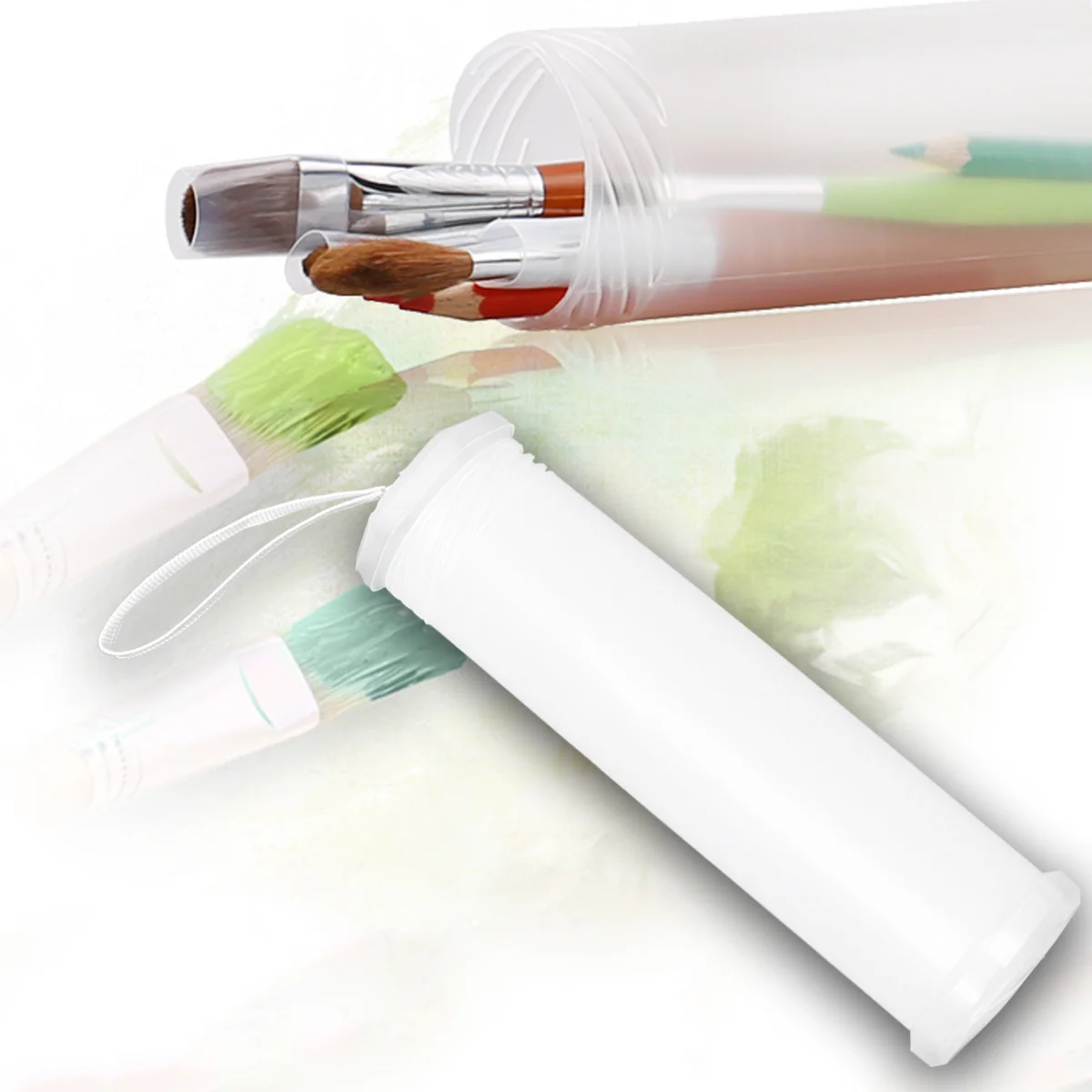 

4Pcs Telescopic Pen Holder Transparent Portable Drawing Painting Organizer Tube Lightweight Practical Pen Holder Tube