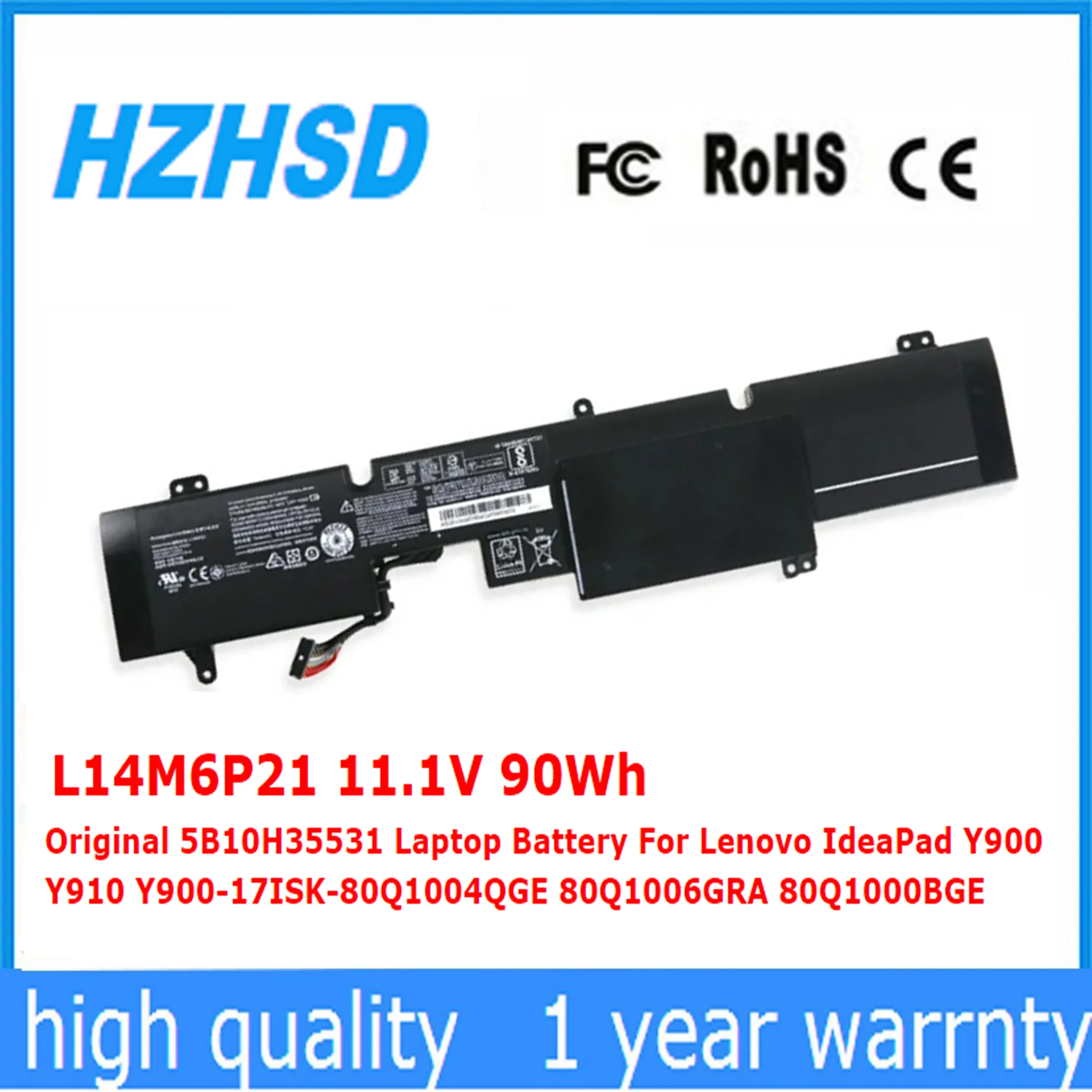 

L14M6P21 11.1V 90Wh Original 5B10H35531 Laptop Battery For Lenovo IdeaPad Y900 Y910 Y900-17ISK-80Q1004QGE 80Q1006GRA 80Q1000BGE