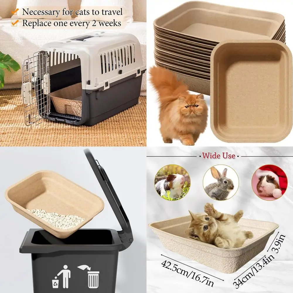 

Одноразовые лотки для кошек, мелких животных — 15 шт., удобные для путешествий, 16,7 x 13,4 x 4