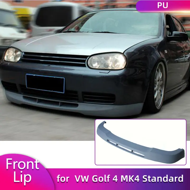 

Передний бампер из искусственной кожи, спойлер для Volkswagen VW Golf 4 MK4 Standard 1998-2004 без GTI, фартук для передней губы автомобиля, комплект кузова