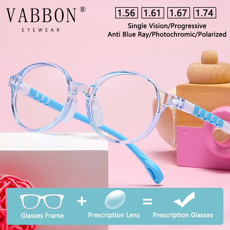

Vabbon Fashion Teen Prescription Glasses Anti-Blue Radiation Goggles Customized Kids Myopia Glasses Tr Silicone Frame Photochromic Eyewear Trd-108