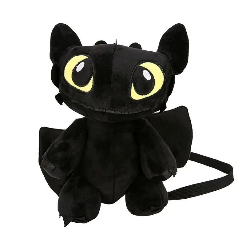 Cartoon Portable Cute Dragon Toothless Backbag Cosplay Black Toothless Cute Lady Plush Doll Bag Small Shoulder Doll Bag Outdoor