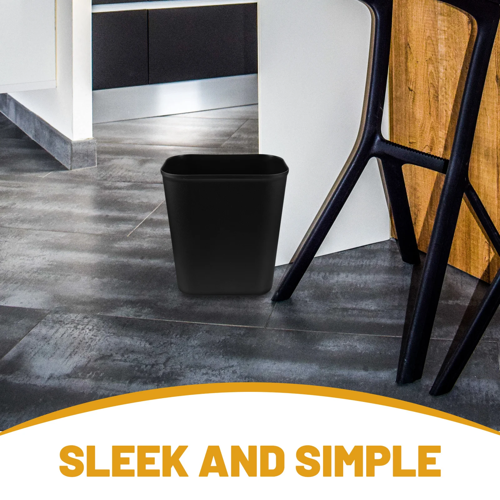 

15L Space Saving Trash Bin Sturdy Plastic Garbage Can for Office Desk Kitchen Home Dorm Narrow Trash Can