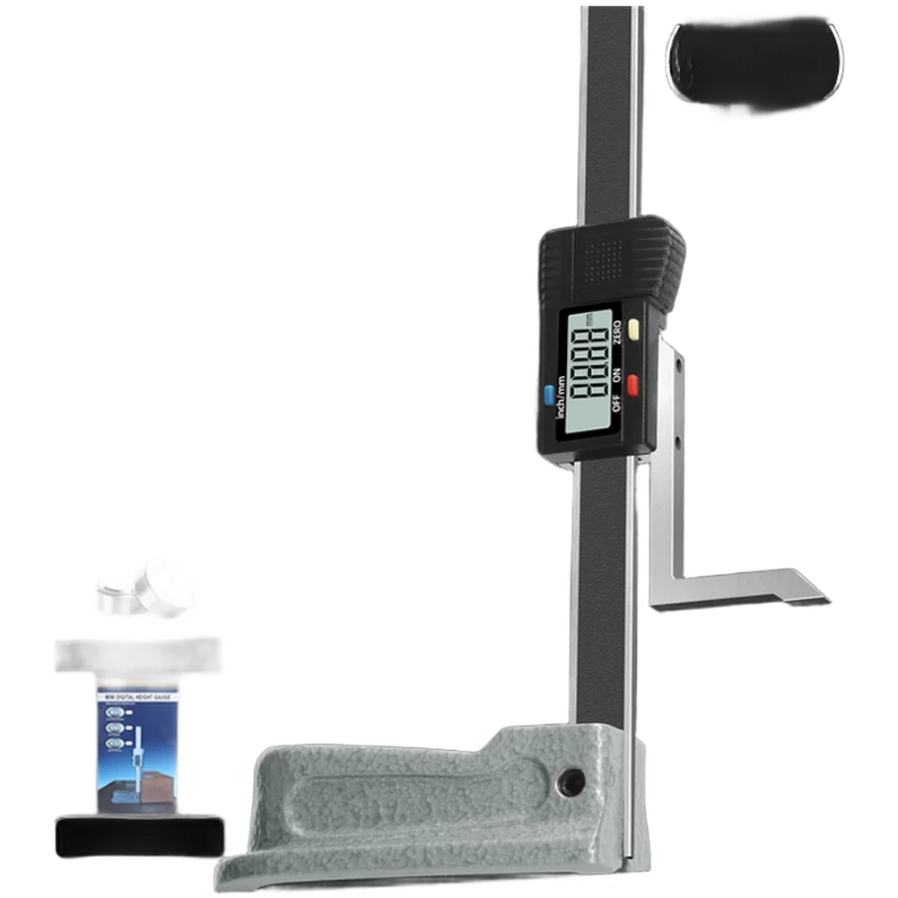 Digital Height Gauge 150mm with Stainless Steel Beam Cast Iron Base 0.0005 Inch Resolution and Dual-Unit Display