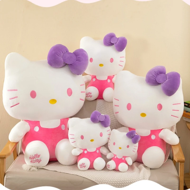 25/35/45/60cm Hello Kitty Plush Toys Big Size Cute Movie KT Cat Peluche Dolls Soft Stuffed Kawaii Toy Kids Birthday Gift