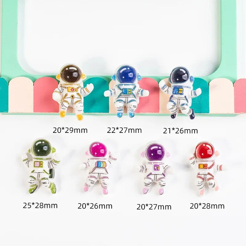 10pcs Cardboard astronaut resin pendant diy handmade Jewelry accessories making for Keychain hair clip phone case decoration