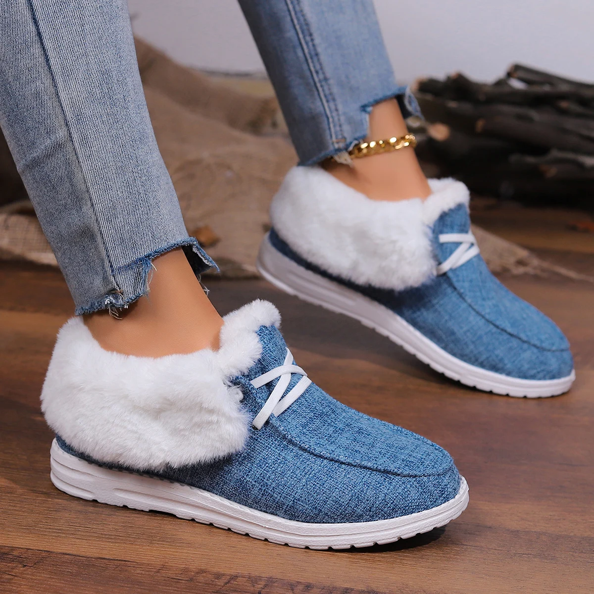 New Winter Women Anti-slip Ankle Boots Casual Cotton Designer Shoes Women Comfortable Thick Bottom Snow Boots Zapatos De Mujer