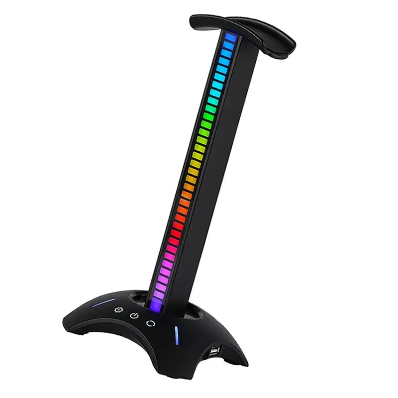 

Настольная подставка для наушников с RGB-подсветкой, синхронизирующаяся с ритмом, 2x USB 2.0, для дома/офиса A-Y41A