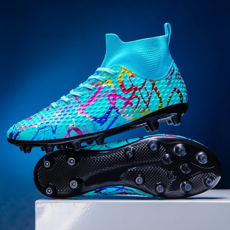 

2025 Football Shoes Middle-Top Men‘s Soccer Sneaker TF/FG Football Boots Breathable Outdoor Grass Soccer Boot Anti-Skip Football