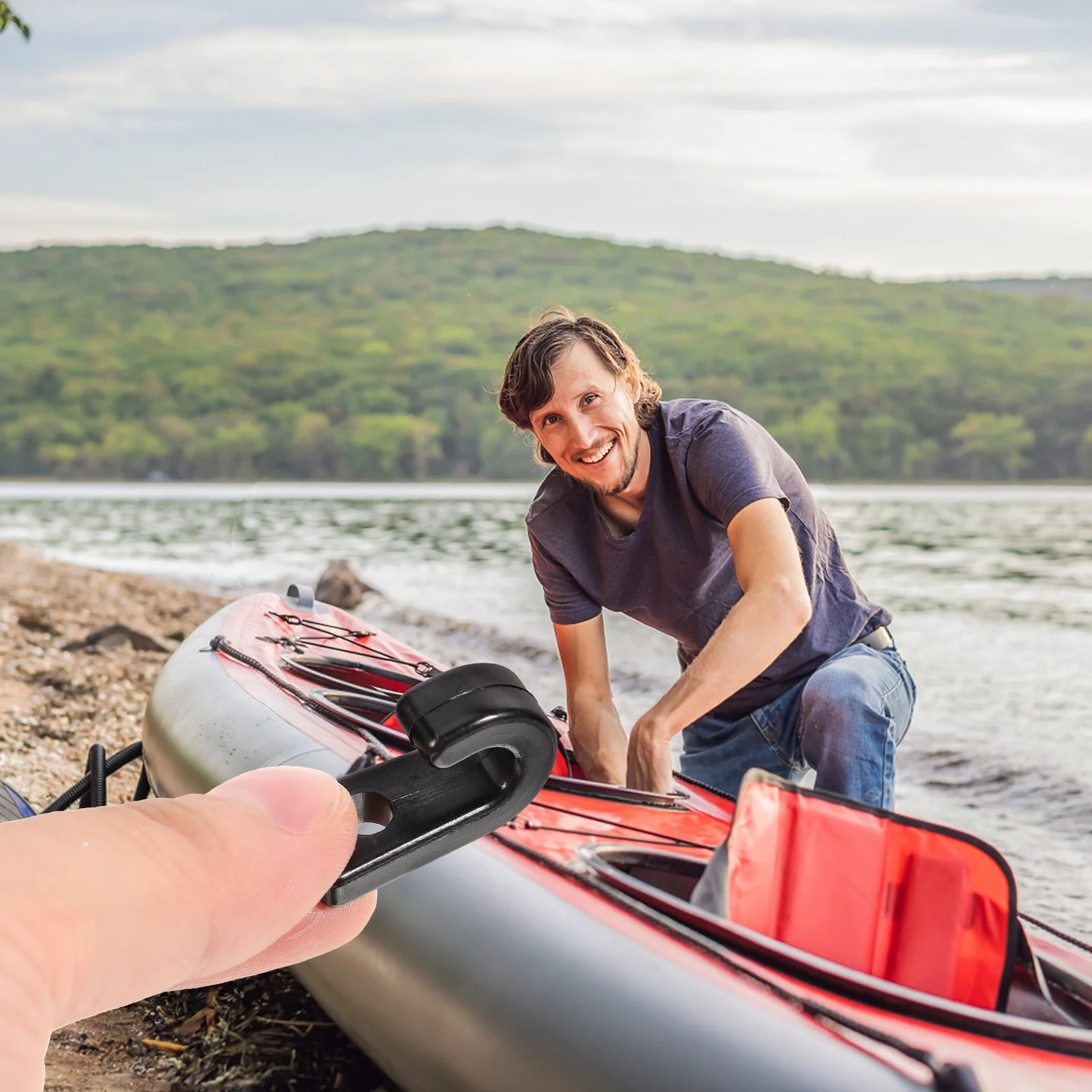 

10 Pcs Marine Buckle Outdoor Canoe Hook Ocean Kayak Cord Hooks J Abs Tarpaulin Bungee Hanger