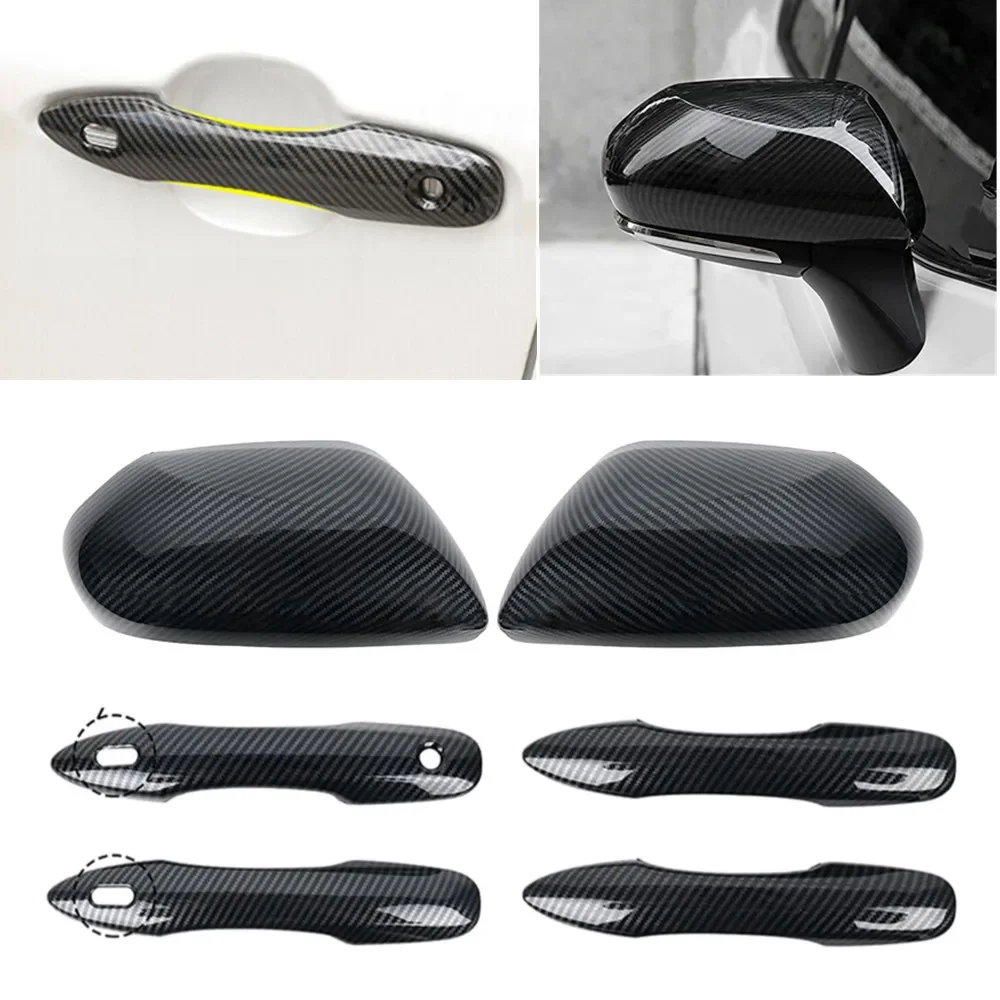 

1 комплект для Toyota Camry 2018-2023, крышка бокового зеркала заднего вида, крышка крыла + накладка на дверную ручку, наружная дверь, украшение автомобиля