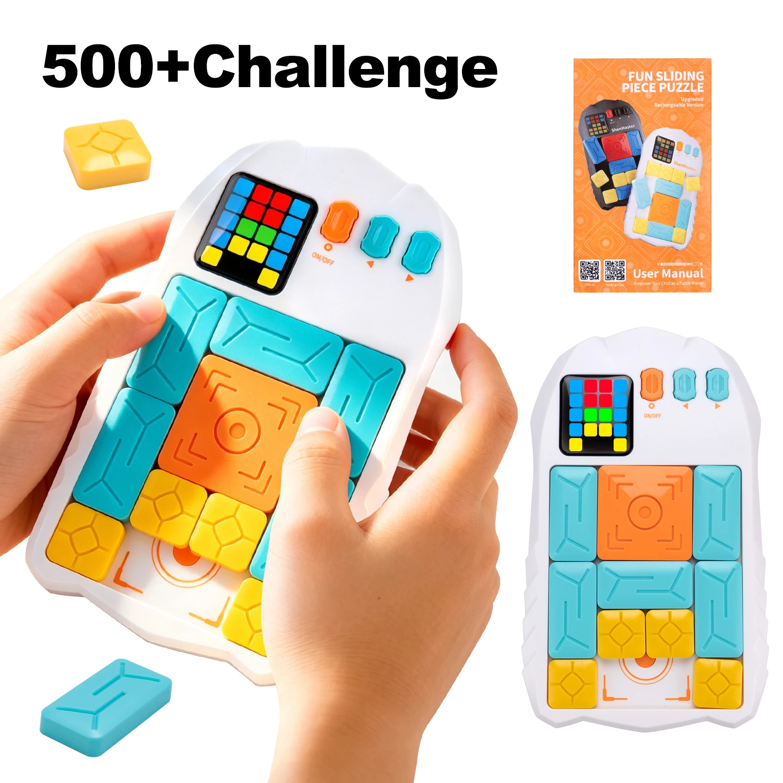 Jeu de société magnétique Huarong Road AI : Plus de 500 niveaux, jeu de réflexion stimulant, jouet d'entraînement à la pensée logique, jouet de puzzle