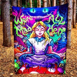 Anime Girl Tapestry Psychedelic Alice Hippie Eye Trippy Magic Science Cartoon Bohemian for Room Bedroom Art Decor Wall Hanging