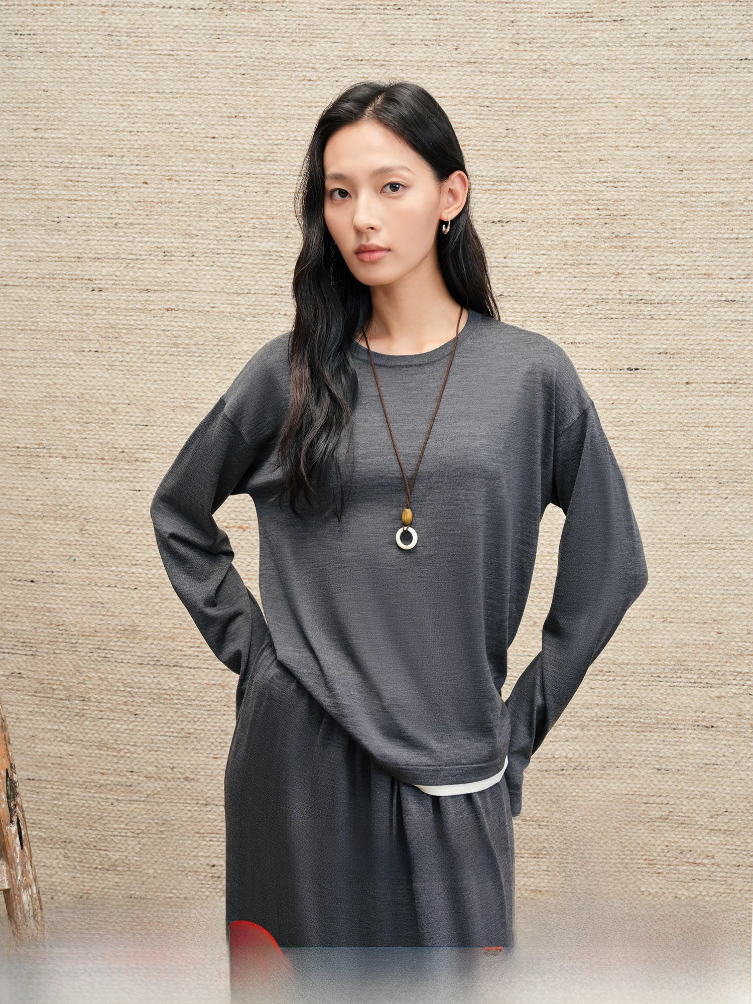 

Teasel Cloud Heart Color Blo круглый комплект шерстяной футболки Ne Long Sve hine Waable и сушильная дышащая повседневная одежда