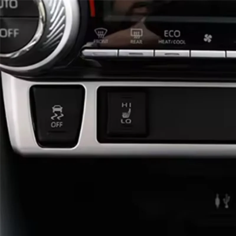 مقعد السيارة الحرارة غطاء أزرار التحكم المركزي إطار الكسوة التبديل لتويوتا RAV4 2020-2023