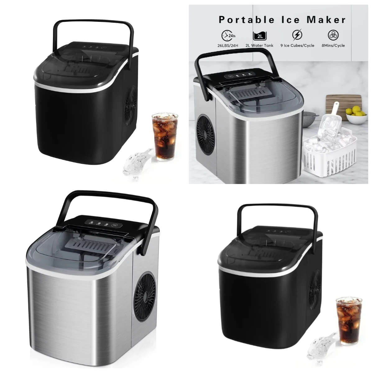 Portable Countertop Ice Maker  Automatic Ice Making Machine Factory Direct Price