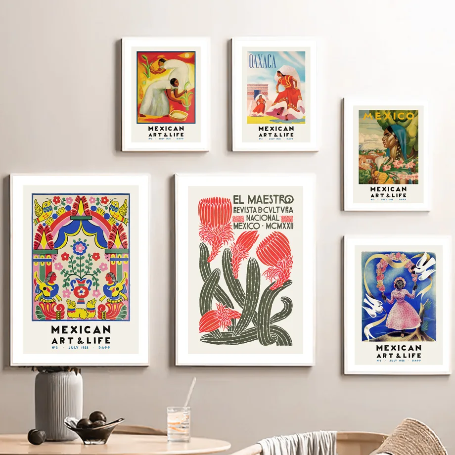 Mexico Style Decor Posters and Prints Mexican Artlife Oaxaca Wall Pop Art Canvas Painting Nordic Wall Pictures for Living Room