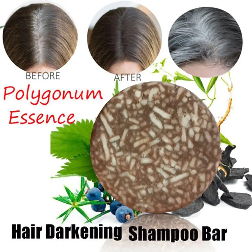 1/2/3/5PCS Hair Shampoo Polygonum Essence Hair Darkening Shampoo Soap Natural Organic Hair Shampoo Reverse Hair Cleansing 10G