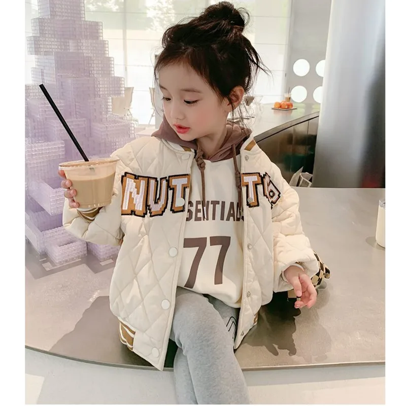 

2023 New Winter Baseball Jacket Children's Thickened Warm Cotton Coats Baby Short Quilted Jacket Kids Clothes Girl Boy Outerwear