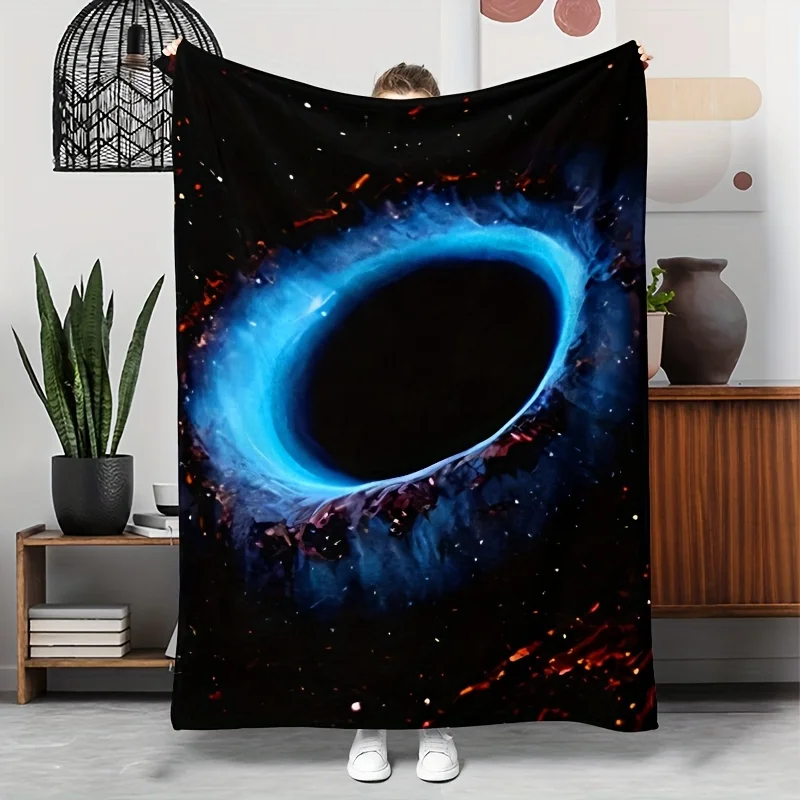 Stunning Galaxy Nebula Black Hole Print Throw Blanket Cozy Home Decor Gift for Space Lovers