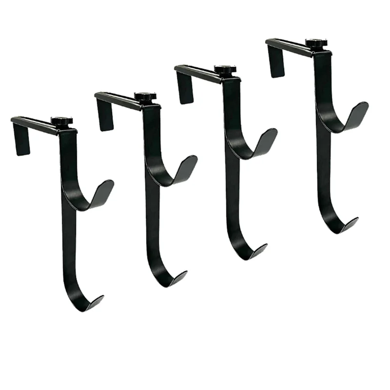 

AA50-4PCS Adjustable Pool Pole Hangers Metal Fence Hooks Pool Tool Holder For Telescopic Poles Skimmers Nets Brushes