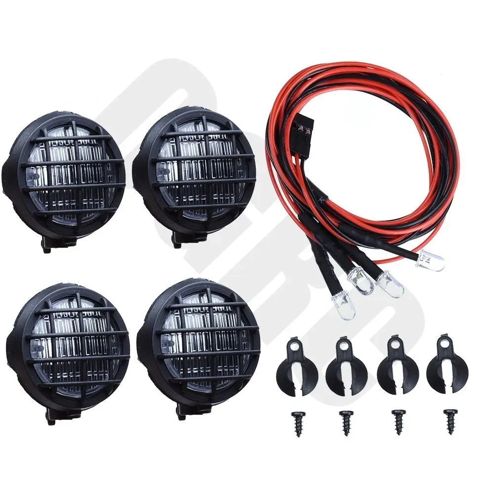 4pcs Led Spotlight Roof Light Lampshade For 1/10 RC Crawler Car Traxxas TRX4 Defender RC4WD D90 D110 Axial Scx10 90046 CC01 TF2