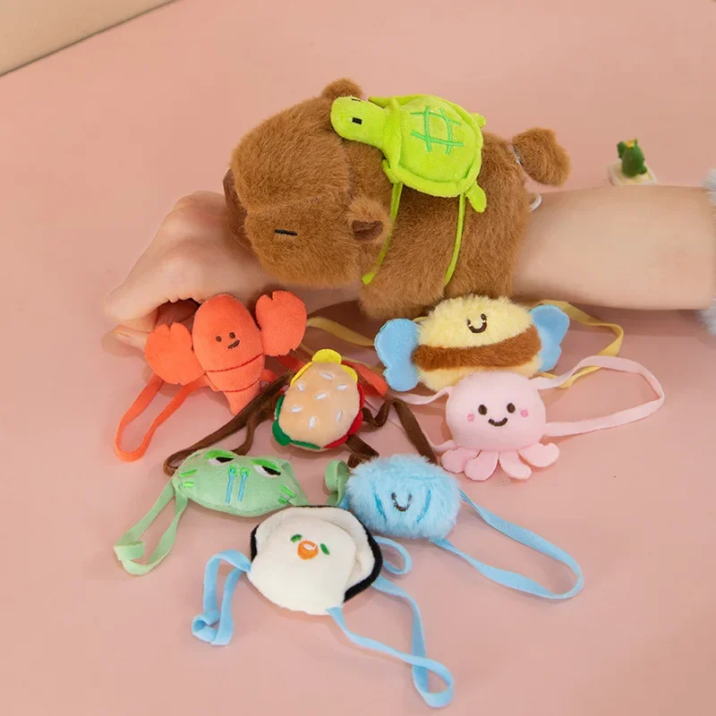 น่ารัก Capybara สัตว์ Slap Snap Wrap สายรัดข้อมือสร้อยข้อมือตุ๊กตาสัตว์ตุ๊กตา Kawaii Capybara แหวนมือสายรัดข้อมือเด็กของเล่นตลก