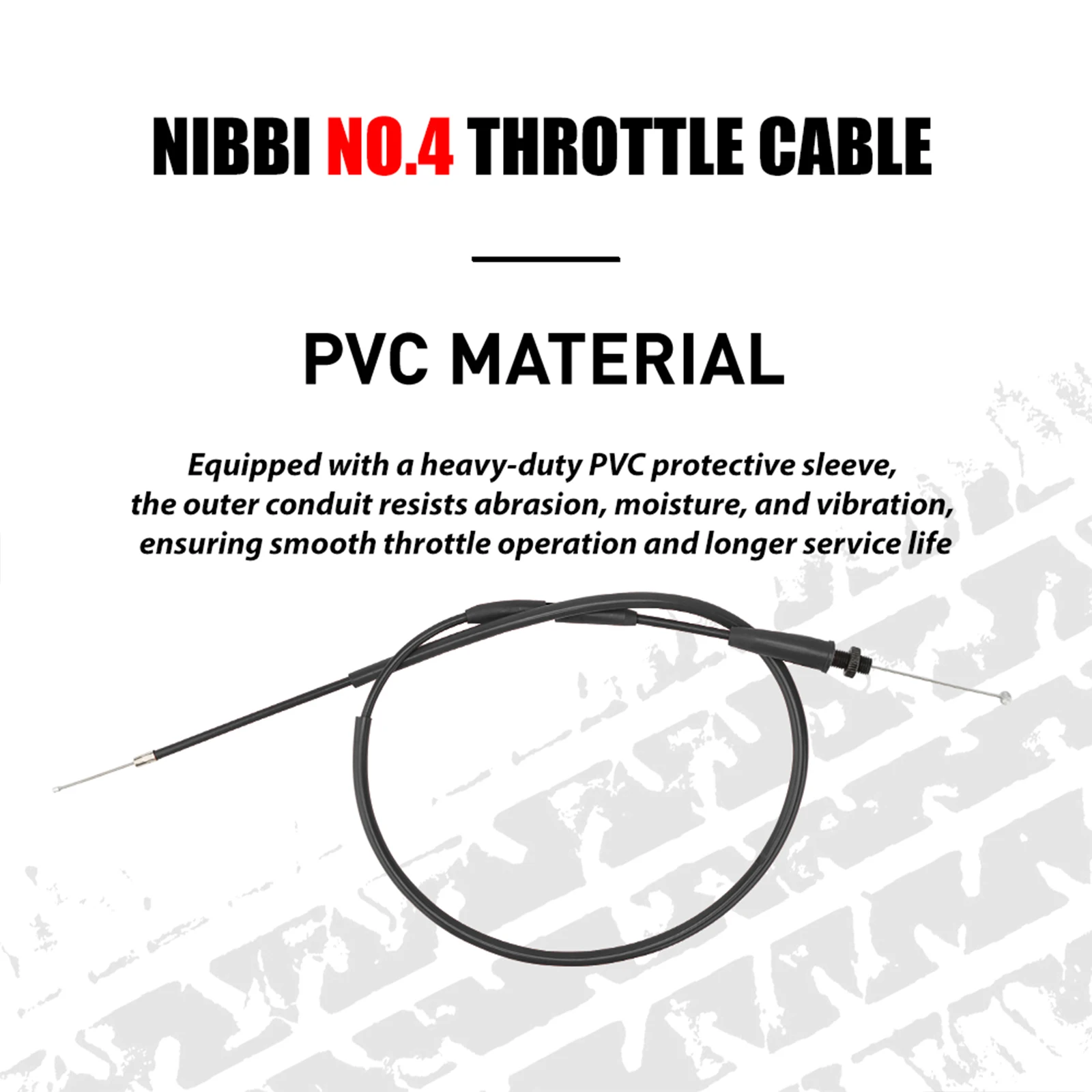 NIBBI Motorrad-Gaszug, 102 cm Verbindung, Gaspedal, verstellbares Kabel, Bewegungsabstand 12 cm, für Yamaha KTM Motor – Detail 5