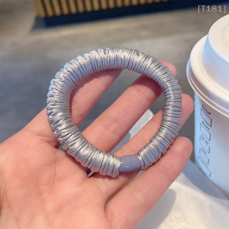 

2 шт. Модные эластичные шелковые резинки для волос для женщин, однотонные атласные резинки для волос, черные шелковые резинки для волос для девочек, белые.