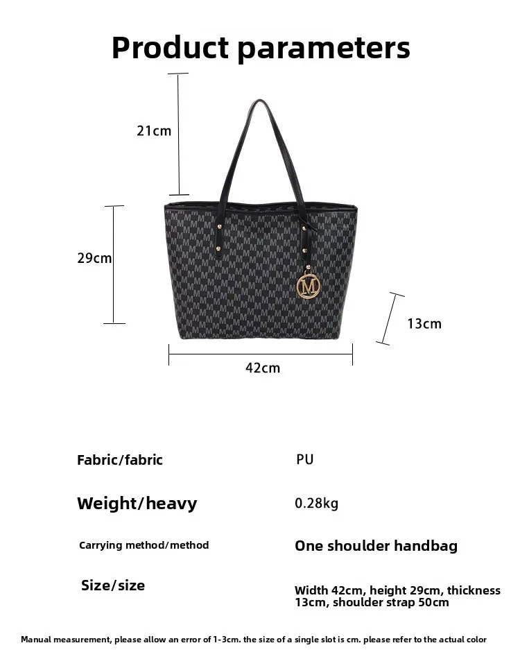 Große Kapazität Pendler-Tragetaschen Modische bedruckte Pu-Leder-Handtasche für Frauen College-Studenten Klasse Handtaschen Schultertasche – Detail 3