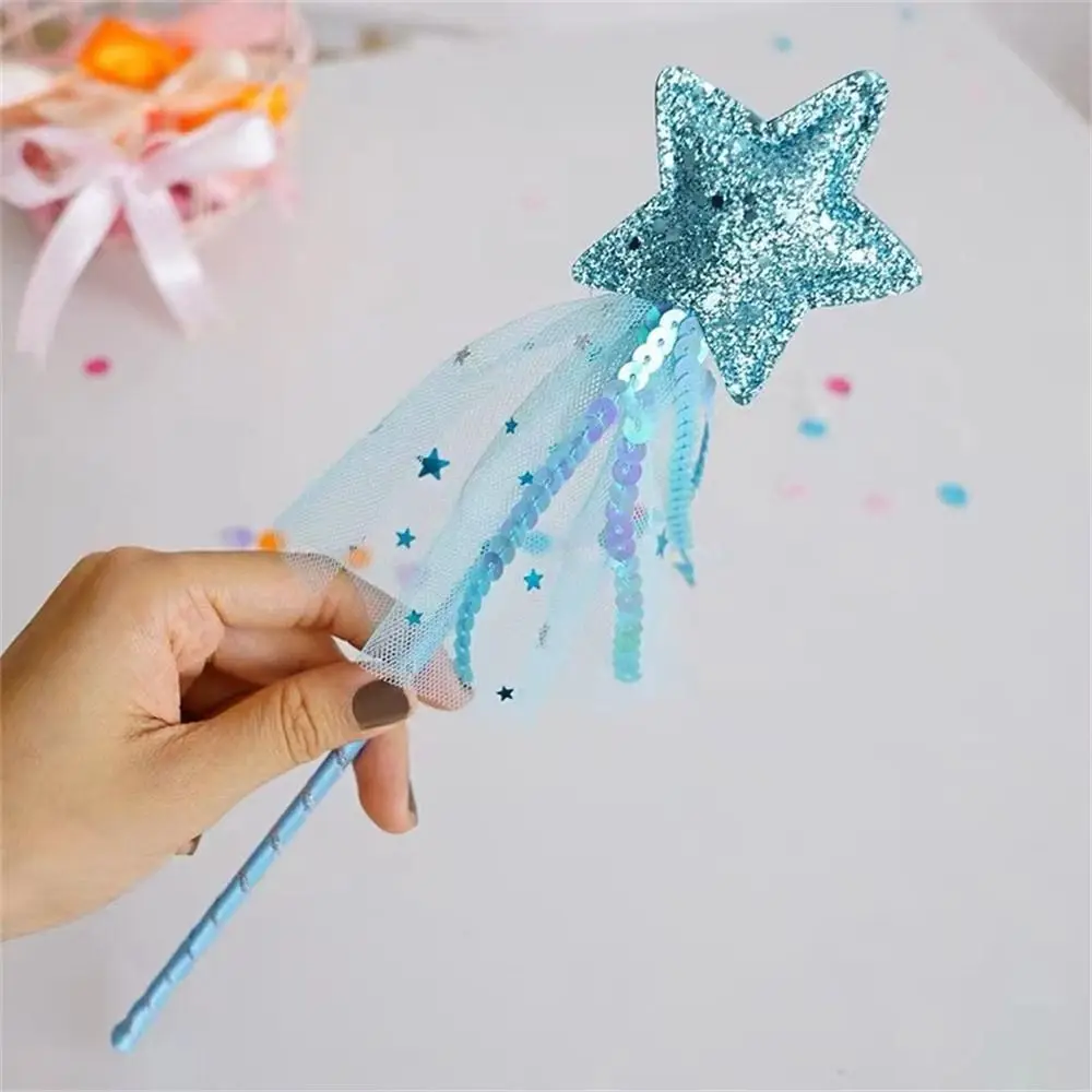 Dreamlike Star Fairy Wand Five Pointed Star Girls Wand Kids Stick Wand Plastic Role-playing Princess Wand Party Halloween