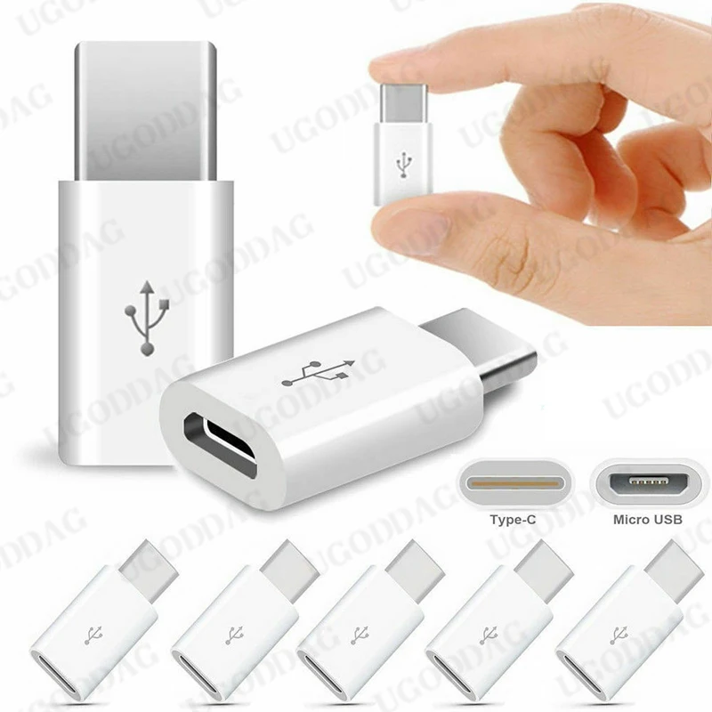 5-teiliger Micro-USB-zu-Typ-C-Adapter, Handy-Adapter, Micro-USB-Anschluss für Huawei, Xiaomi, Samsung Galaxy, A7-Adapter, USB-Typ C