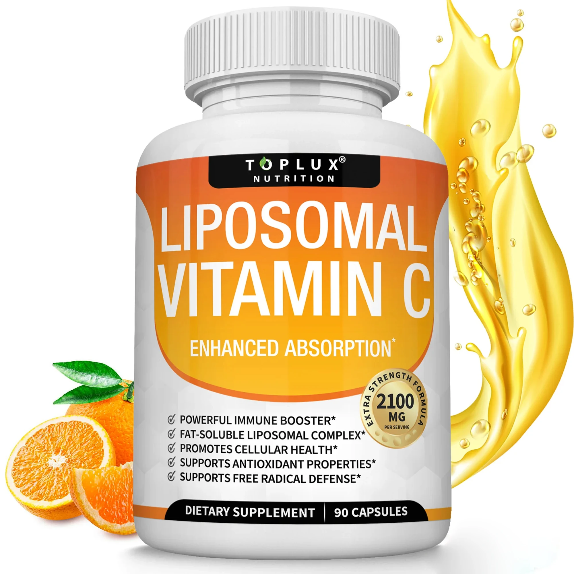 

Liposomal Vitamin C 2100mg - Skin & Joints, Enhance Immunity - Ascorbic Acid, Immune Support, Skin Health