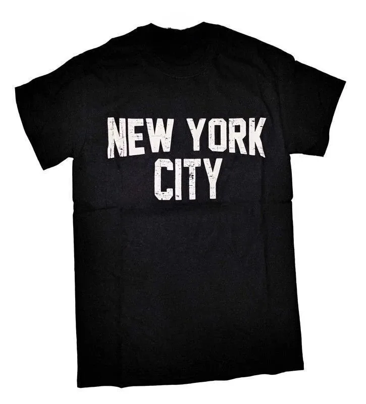 

NYC Factory Black New York City Unisex T-shirt Lettered Short-sleeved Casual Style Loose 100% Pure Cotton Summer
