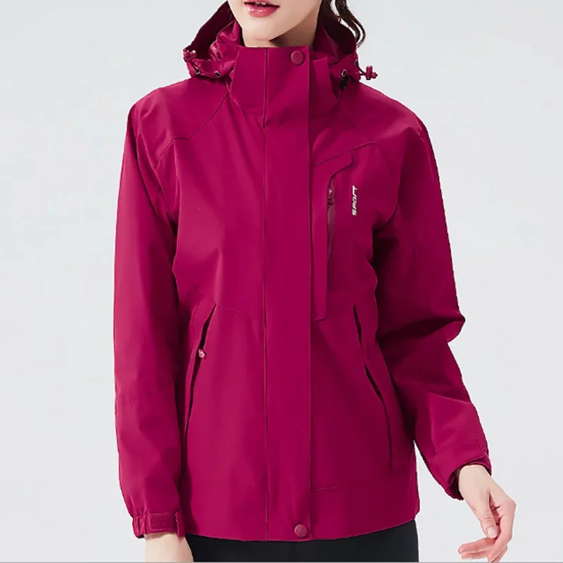 

M-4XL Woman Spring Autumn Waterproof Trekking Hiking Outdoor Jackets Camping Fishing Sports Travel Cycling Pluse Size Coat