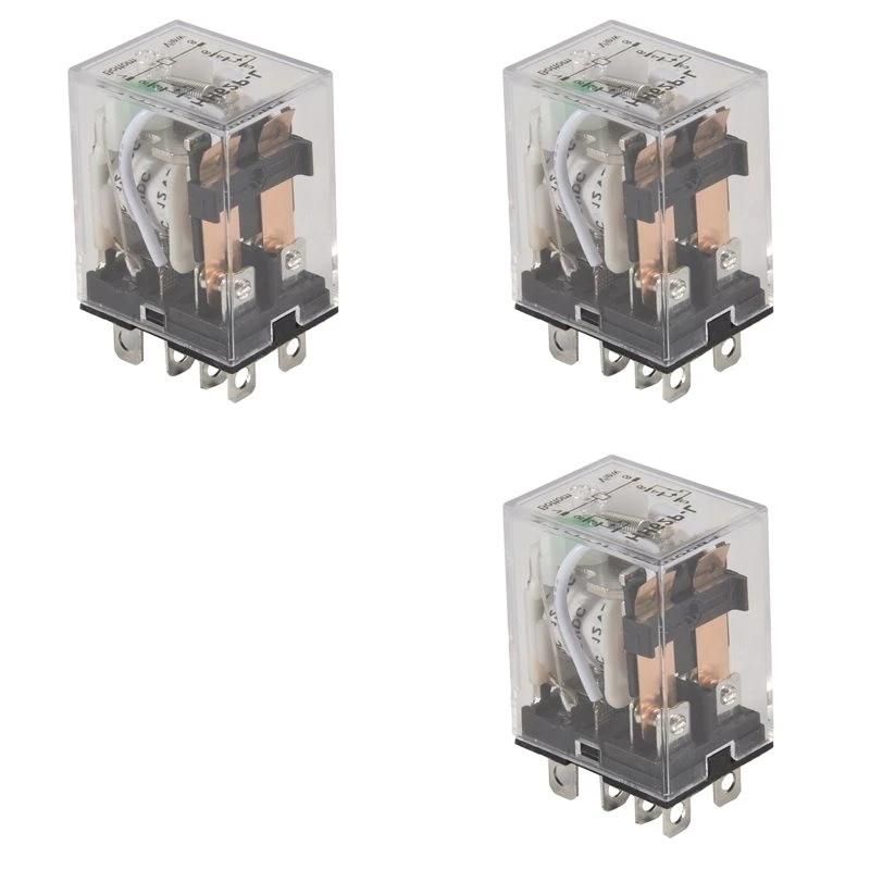 3X DC 12V Coil 10A 240VAC 28VDC DPDT Electromagnetic Relay JQX-13F2Z-Y18A