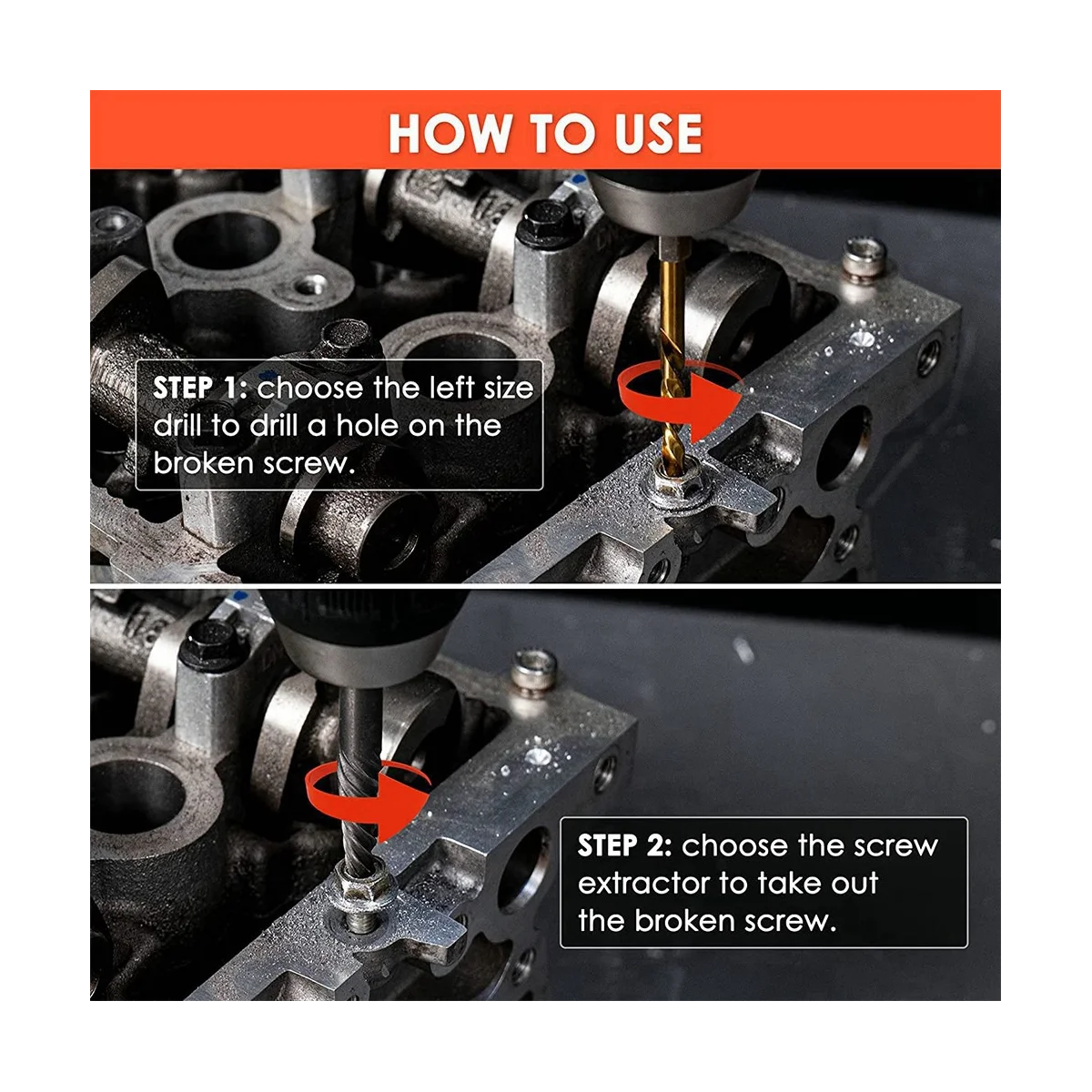 Juego de extractores de tornillos, 11 piezas, Juego de extractores de pernos de fácil extracción, Juego de extractores de brocas inversas para quitar tornillos rotos