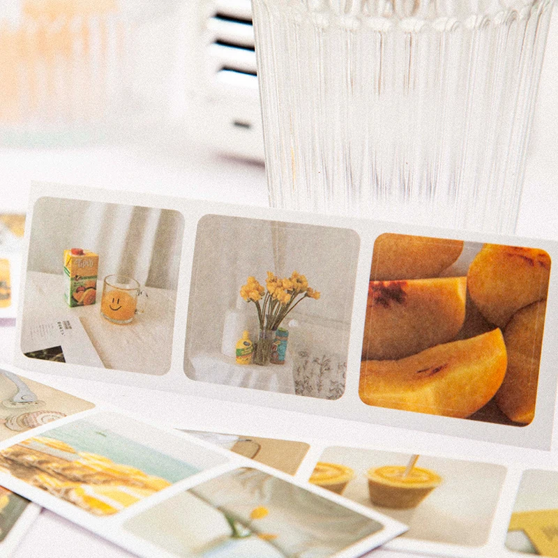 30Pcs Sunset Scenery Material Stickers Books Scrapbooks Garbage Magazines Creative Stationery DIY Decoration Stickers
