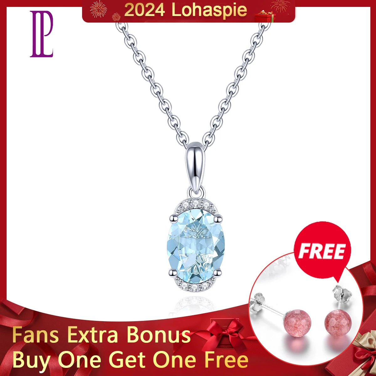 

Lohapsie Natural Aquamarine Diamond Real 14K White Gold 1.4 Carats Light Blue Gemstone Women Classic Romantic Fine Jewelrys