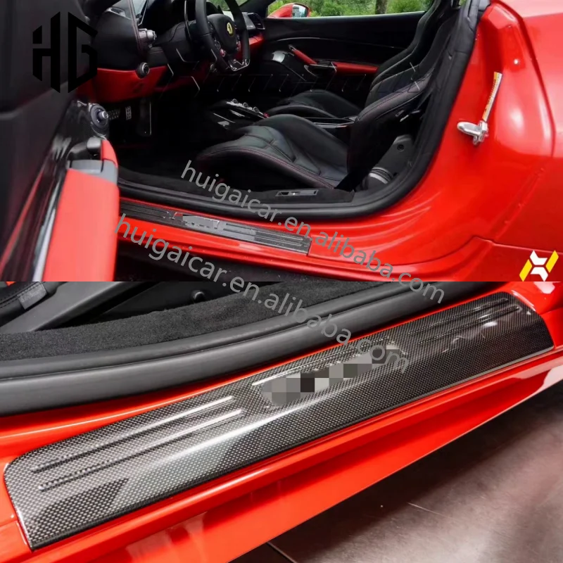 

High Quality 488 Plain Weave Carbon Fiber Door Sill for ferrari 812 458 Car Door Panel Interior Parts