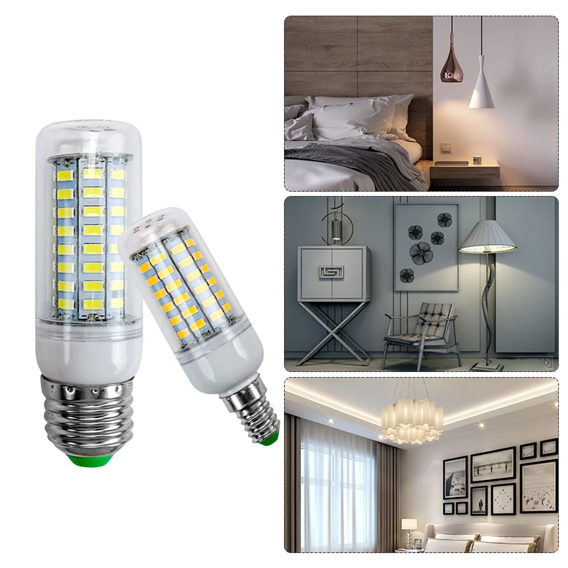 Imagem -06 - Lâmpada Led Halógena de Milho Lâmpada Lustre 5730smd 360 Ângulo de Feixe Substituir Lâmpada E27 E14 220v240v 24 36 48 56 69 72 Leds