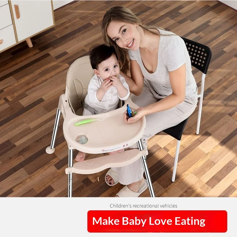 Portable Folding Baby High Chair Adjustable Multifunctional Feeding Booster Seat Dining Chair Toddler Travel Home Furniture