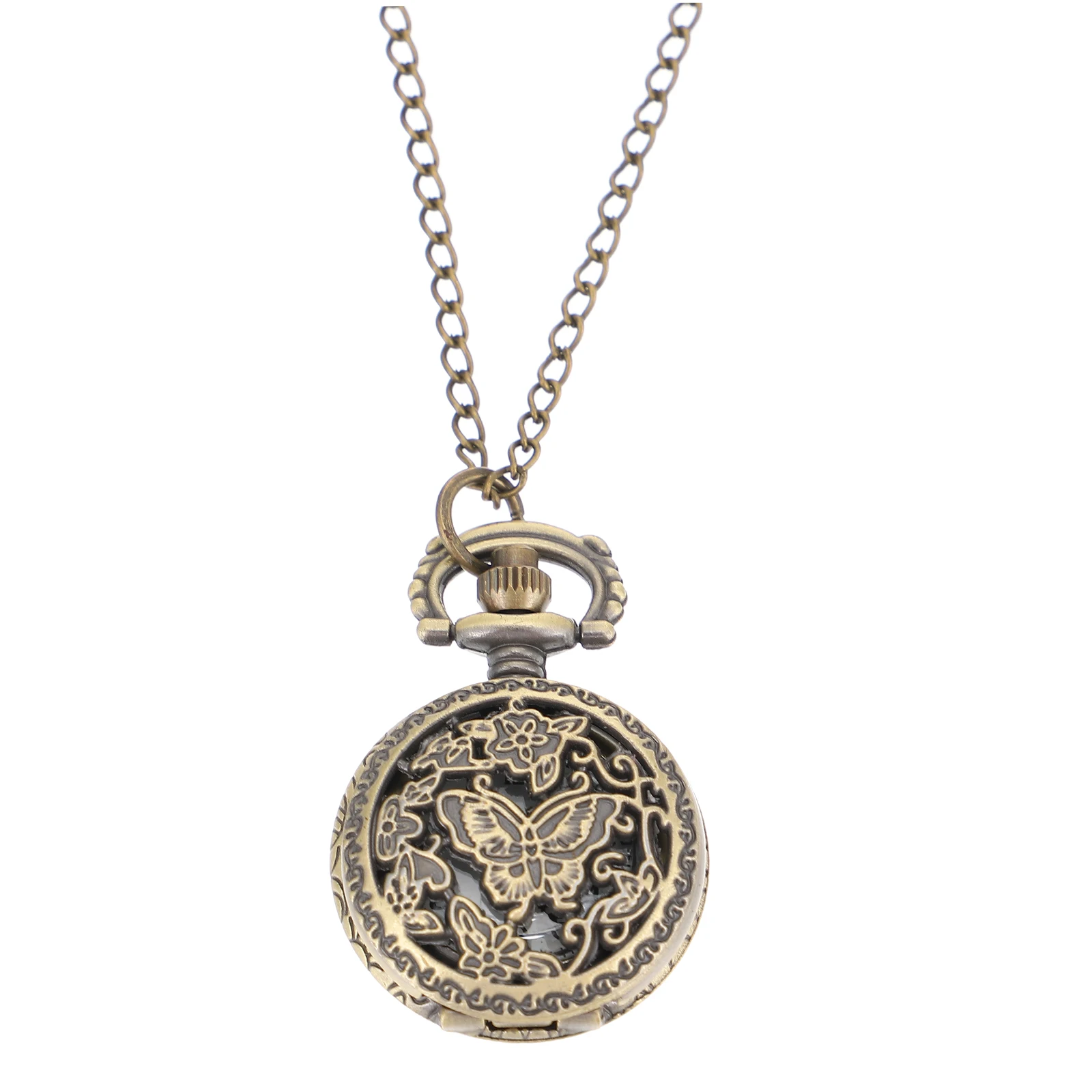 

Retro Pocket Watch Vintage Hollow Lightweight Portable for Men Women Chain Small Size Easy Carry Durable Material Precise