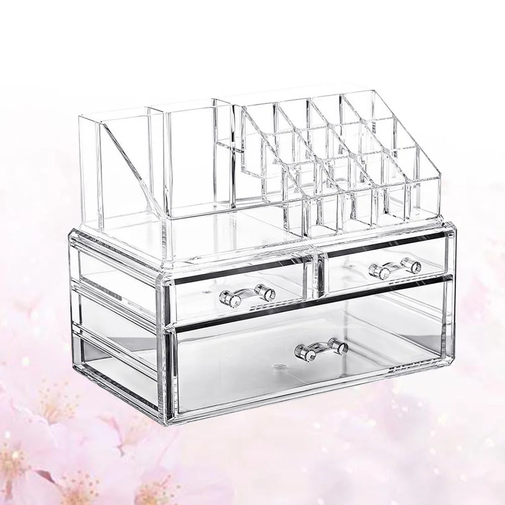 Boîte de rangement transparente en acrylique, tiroir organisateur de maquillage, conteneur Portable pour rouges à lèvres, pinceaux, stylos, rangement de maquillage