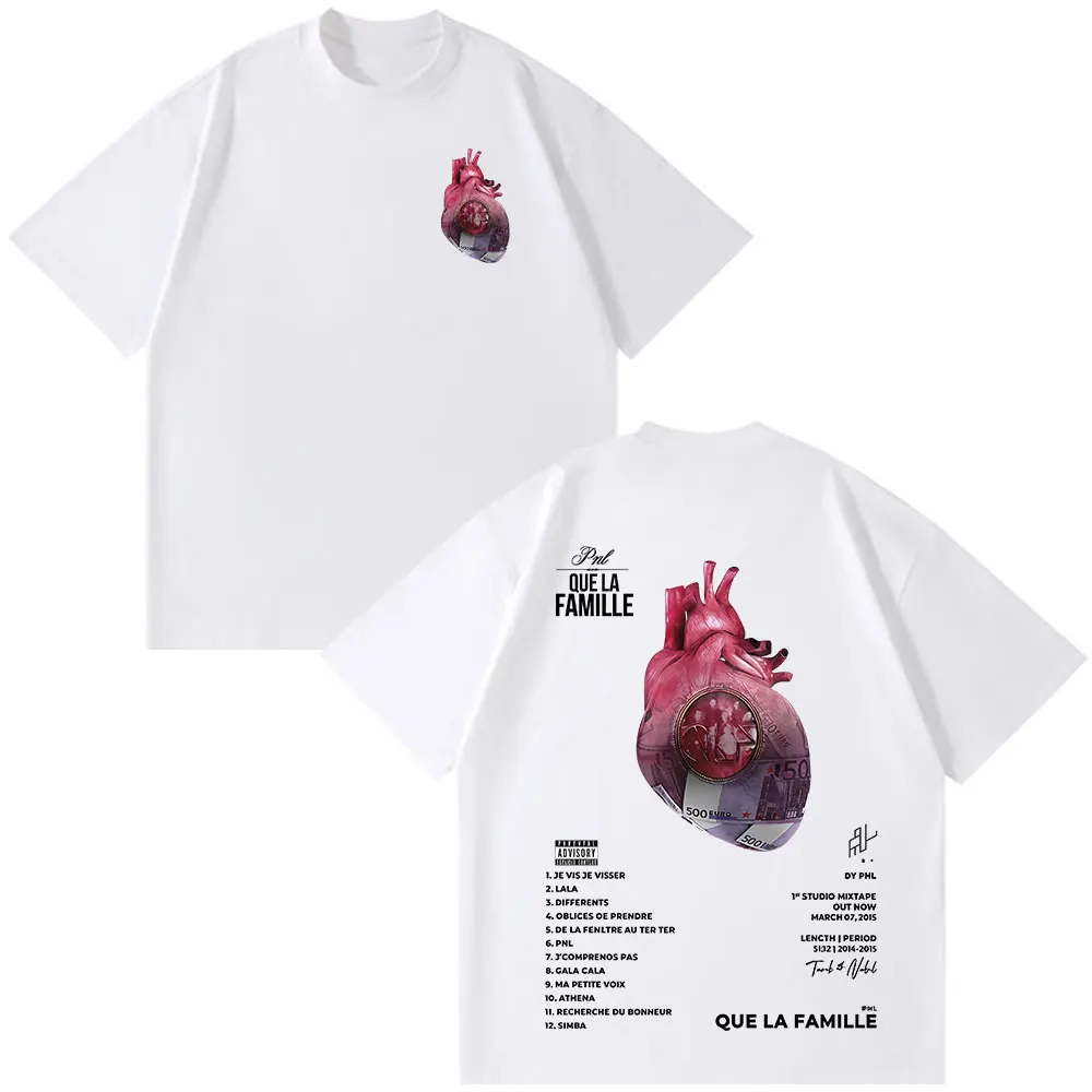 Rapper Francês PNL Que La Famille Le Monde Chico Camiseta Homens Mulheres Hip Hop Moda Manga Curta Camisetas de Algodão O-pescoço Camisetas